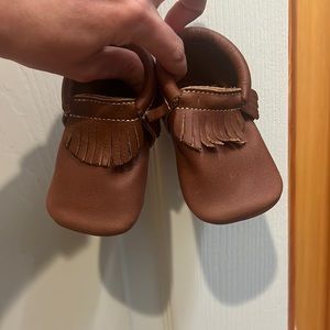 First Step moccasins. Size 3 (12 to 18 months). Excellent used condition.